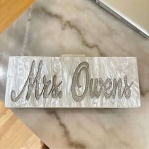 Custom acrylic name clutch